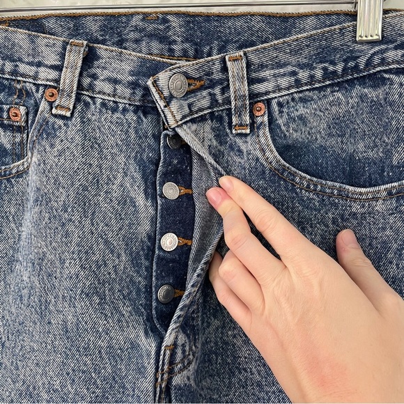 Vintage Levi’s 501-0109 Button Fly Jeans Acid Wash High Rise Straight Leg Sz 33 - Picture 5 of 10
